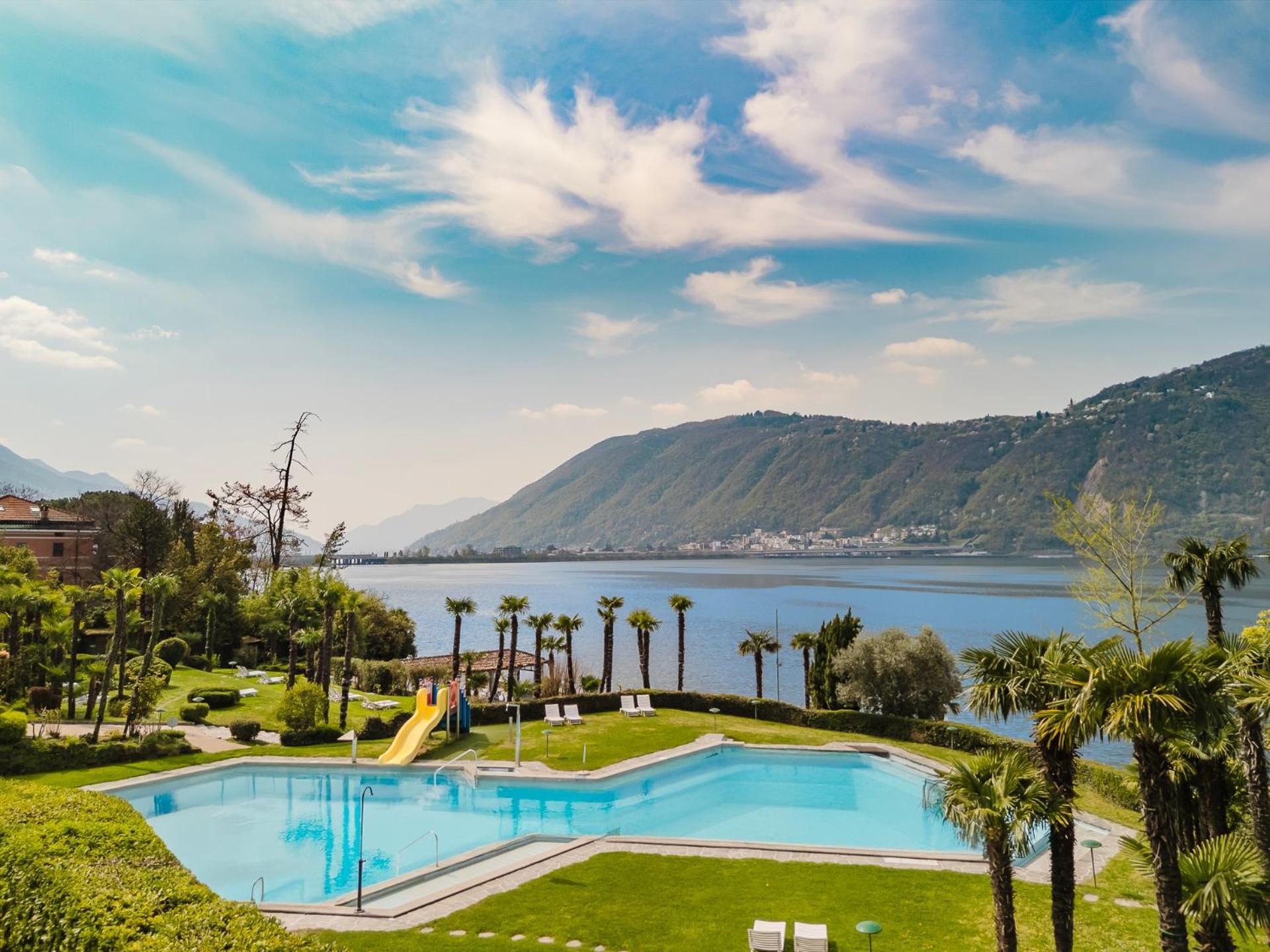 Luganersee, Pool, Strand, Parkplatz, Suite 204 Bissone Luaran gambar