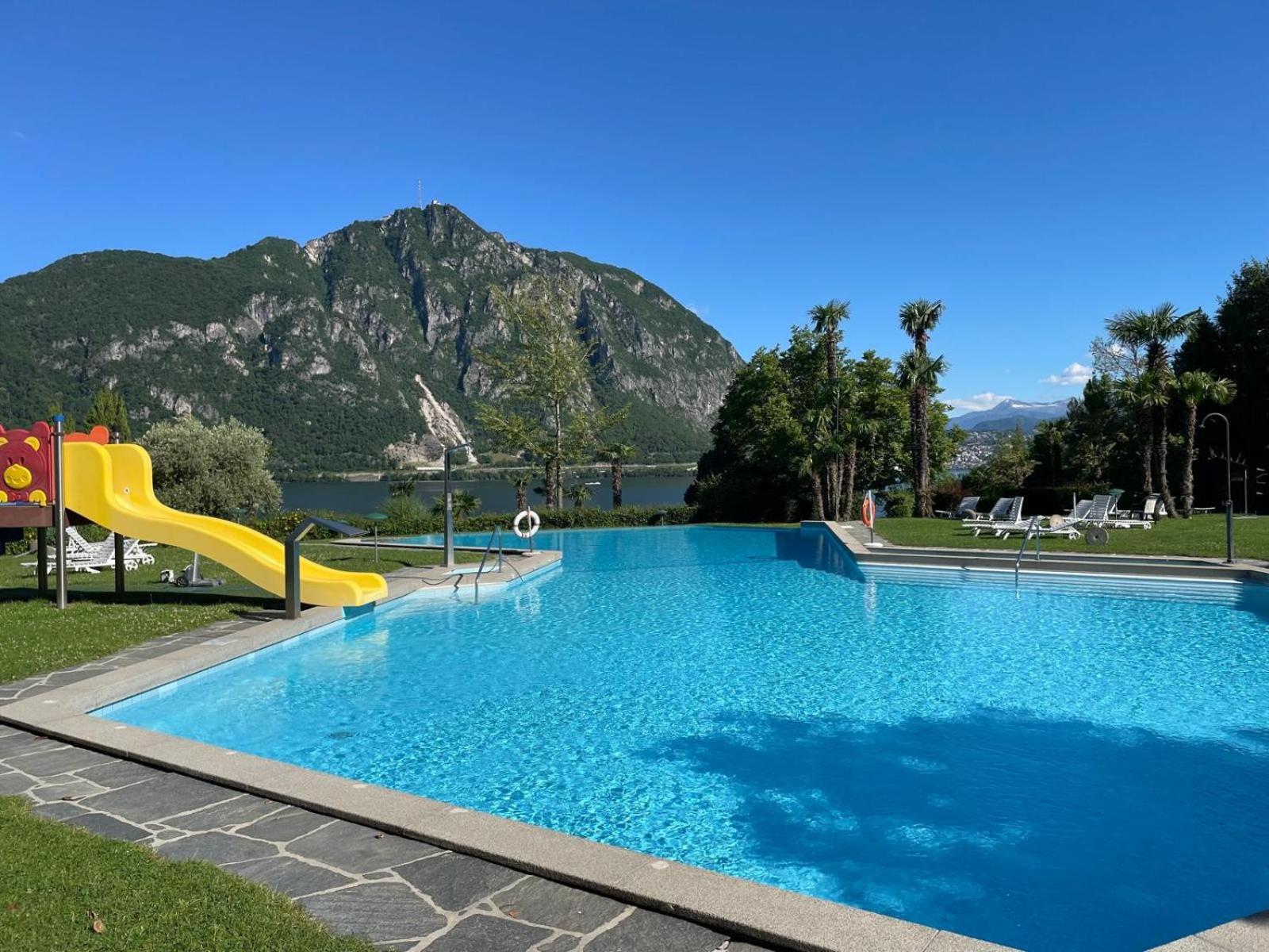 Luganersee, Pool, Strand, Parkplatz, Suite 204 Bissone Luaran gambar