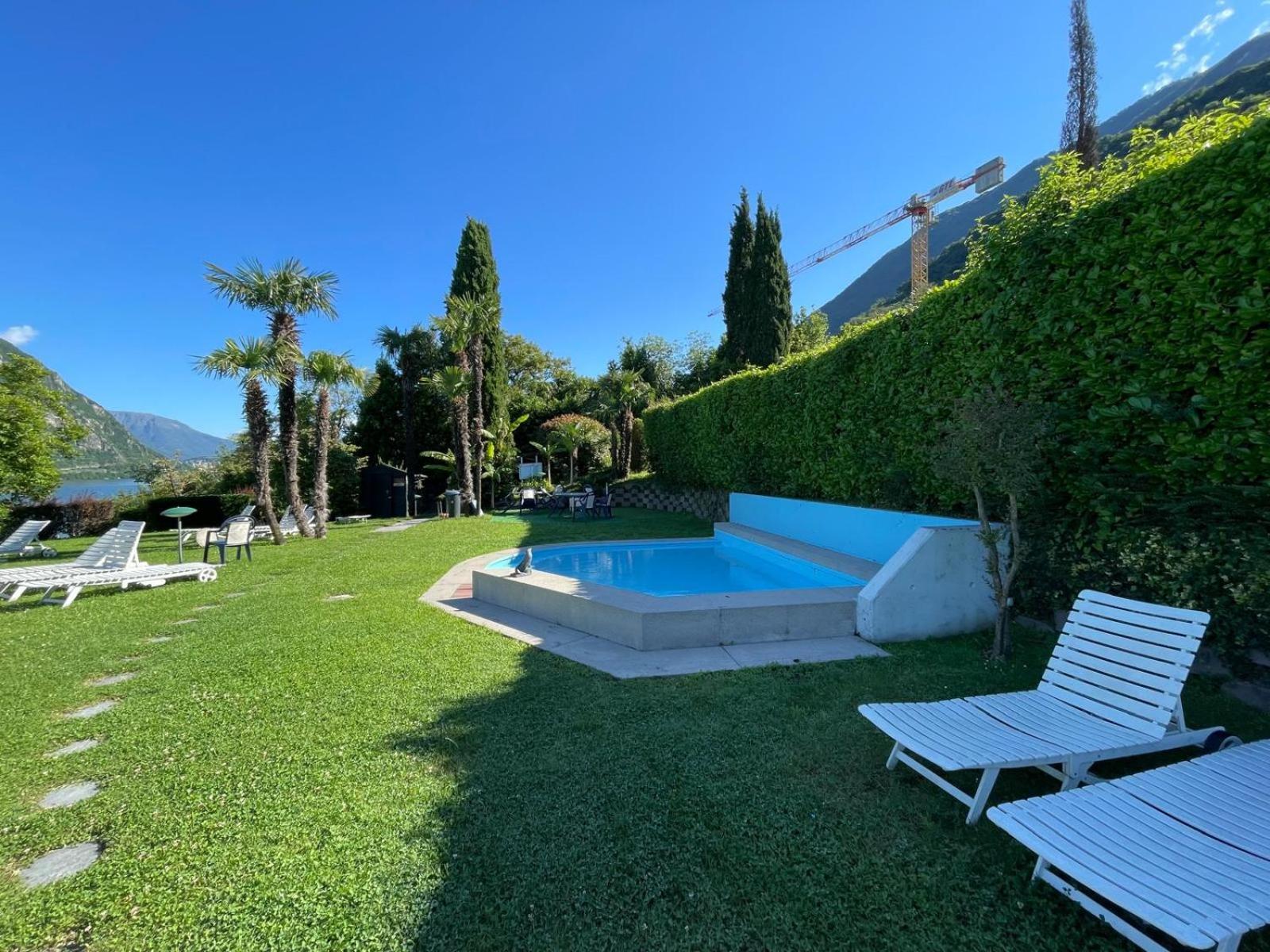 Luganersee, Pool, Strand, Parkplatz, Suite 204 Bissone Luaran gambar