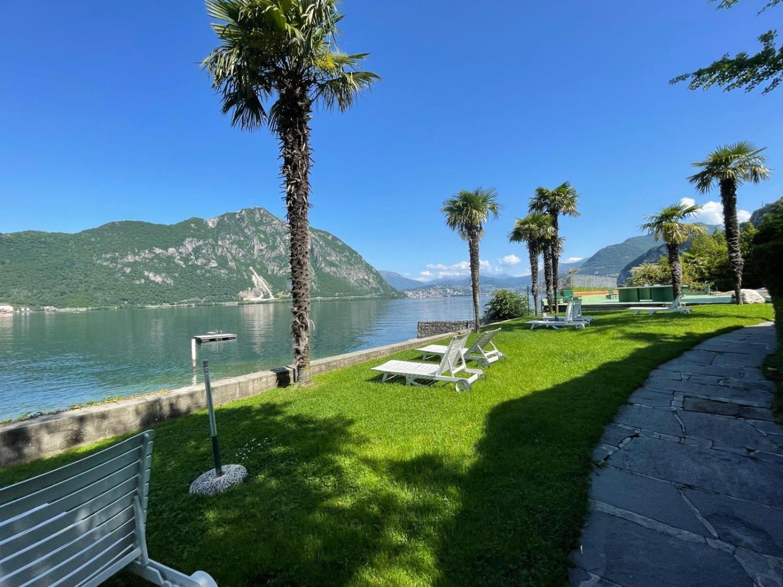 Luganersee, Pool, Strand, Parkplatz, Suite 204 Bissone Luaran gambar